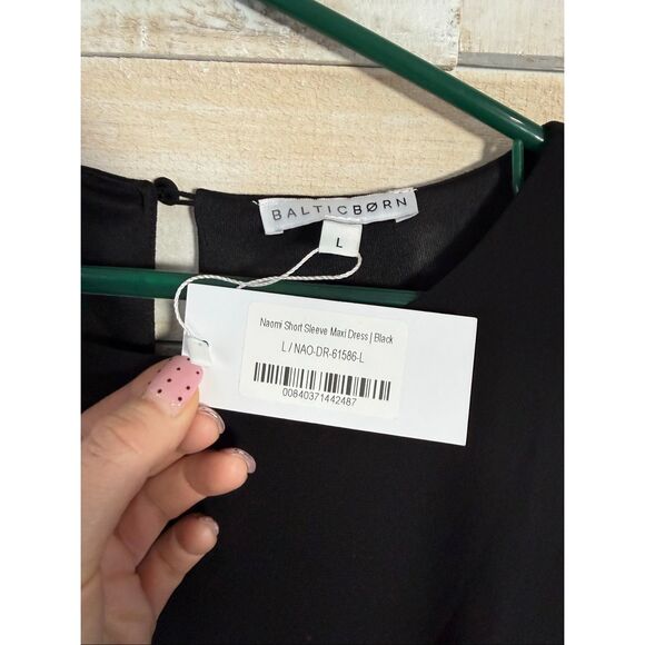 Baltic Born Naomi Short Sleeve Maxi Dress Black Size L NWT - Picture 5 of 8